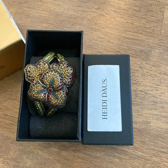 Heidi Daus Accessories - Heidi Daus red flower hinged watch bracelet